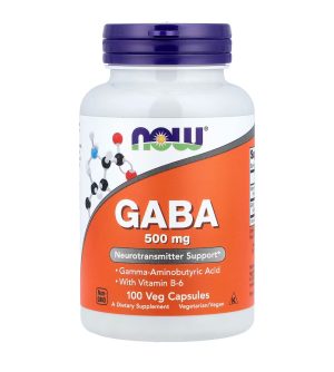 NOW, GABA, Габа, ГАМК, 500 мг, 100 капсул