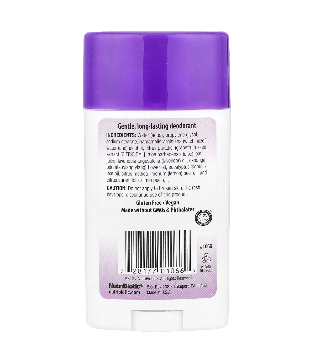 NUTRIBIOTIC, Натуральный дезодорант, в ассортименте, ароматы: лаванда, манго. 75 гр.