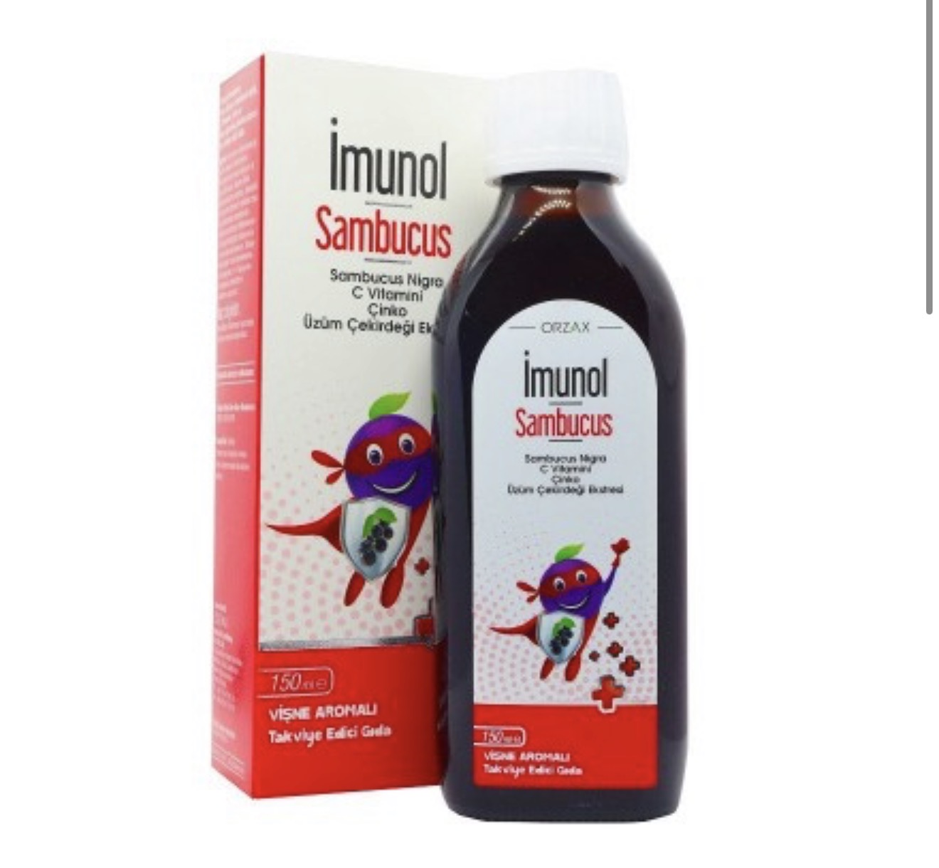 ORZAX, Imunol Sambucus, Детский сироп для повышения иммунитета, 150 мл