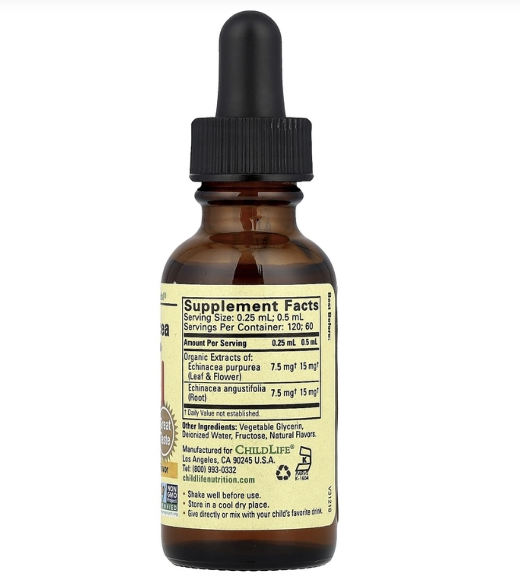 CHILD LIFE, Эхинацея, 30 мл, со вкусом натурального апельсина.