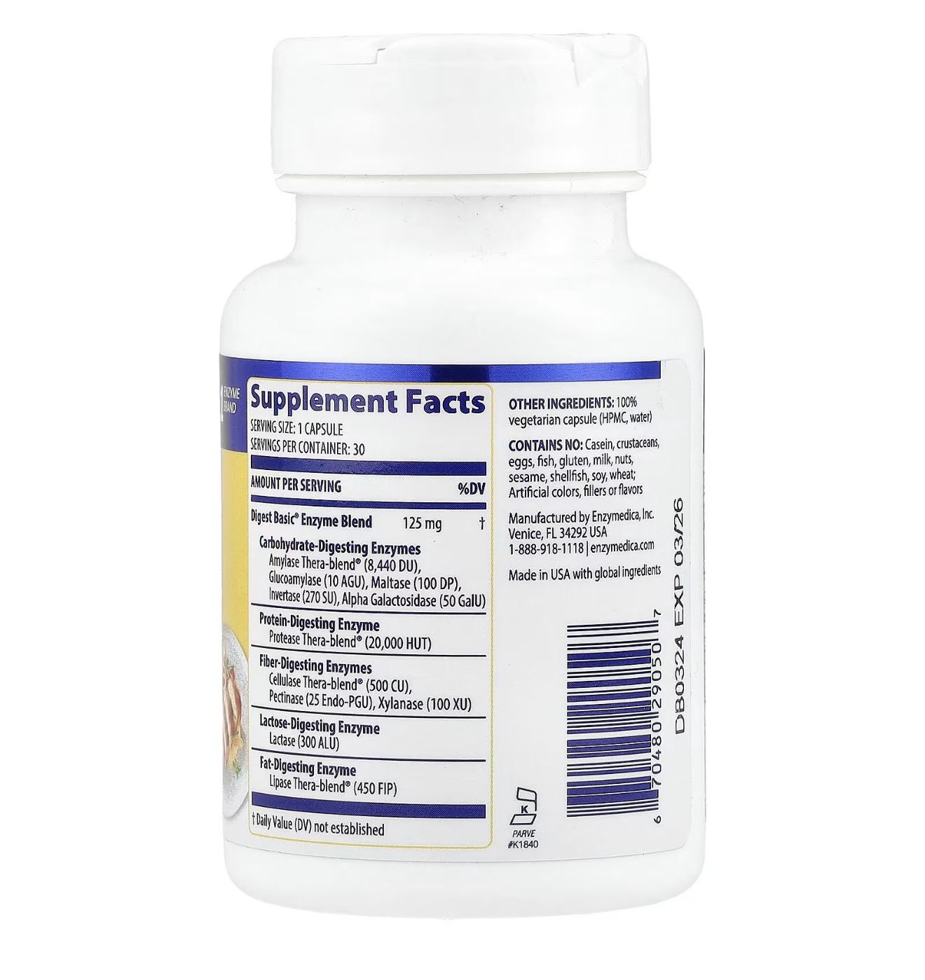 ENZYMEDICA, Digest Basic, 30 капсул