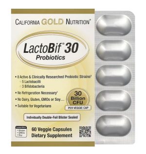 CALIFORNIA GOLD NUTRITION, LACTOBIF 5, Пробиотики, 30 биллионов, 60 капсул