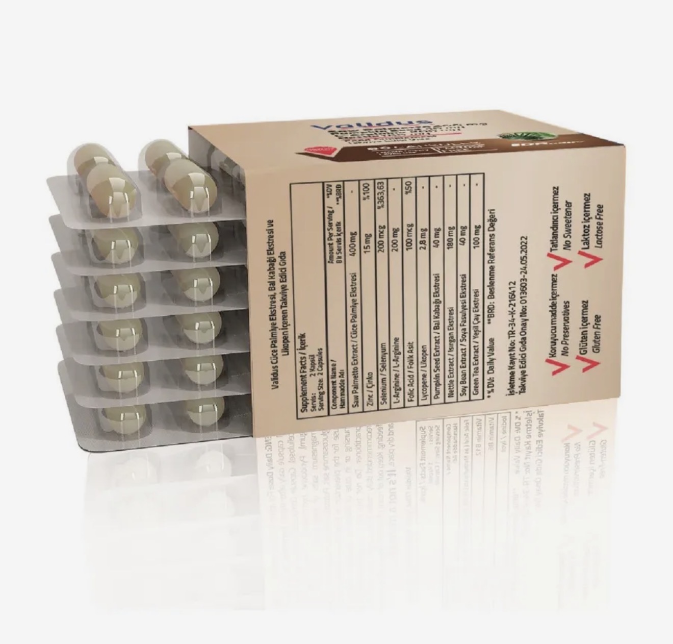 VALIDUS, Co пальметто, тыква, Аргенин, Ликопин, Для поддержки простаты и профилактики аденомы, 60 капсул