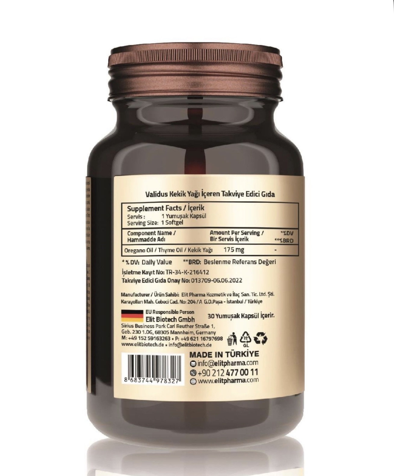 VALIDUS, Масло орегано, 30 капсул