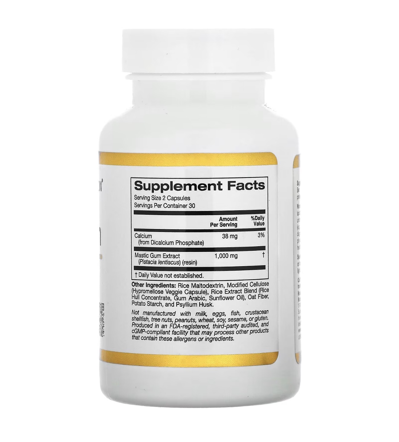 CALIFORNIA GOLD NUTRITION, MASTIC GUM, Мастиковая смола, 500 мг, 60 капсул