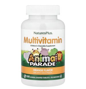 NaturesPlus Animal Parade®, жевательные мультивитамины для детей, со вкусом апельсина, 180 таблеток в форме животных
