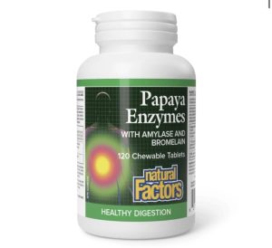 Natural Factors ферменты папайи с амилазой и бромелаином, 120 жевательных таблеток