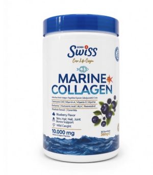 SWISS, Marine collagen, Морской коллаген комплекс, 10 гр коллагена в 1 порции, 360 гр. черничный вкус