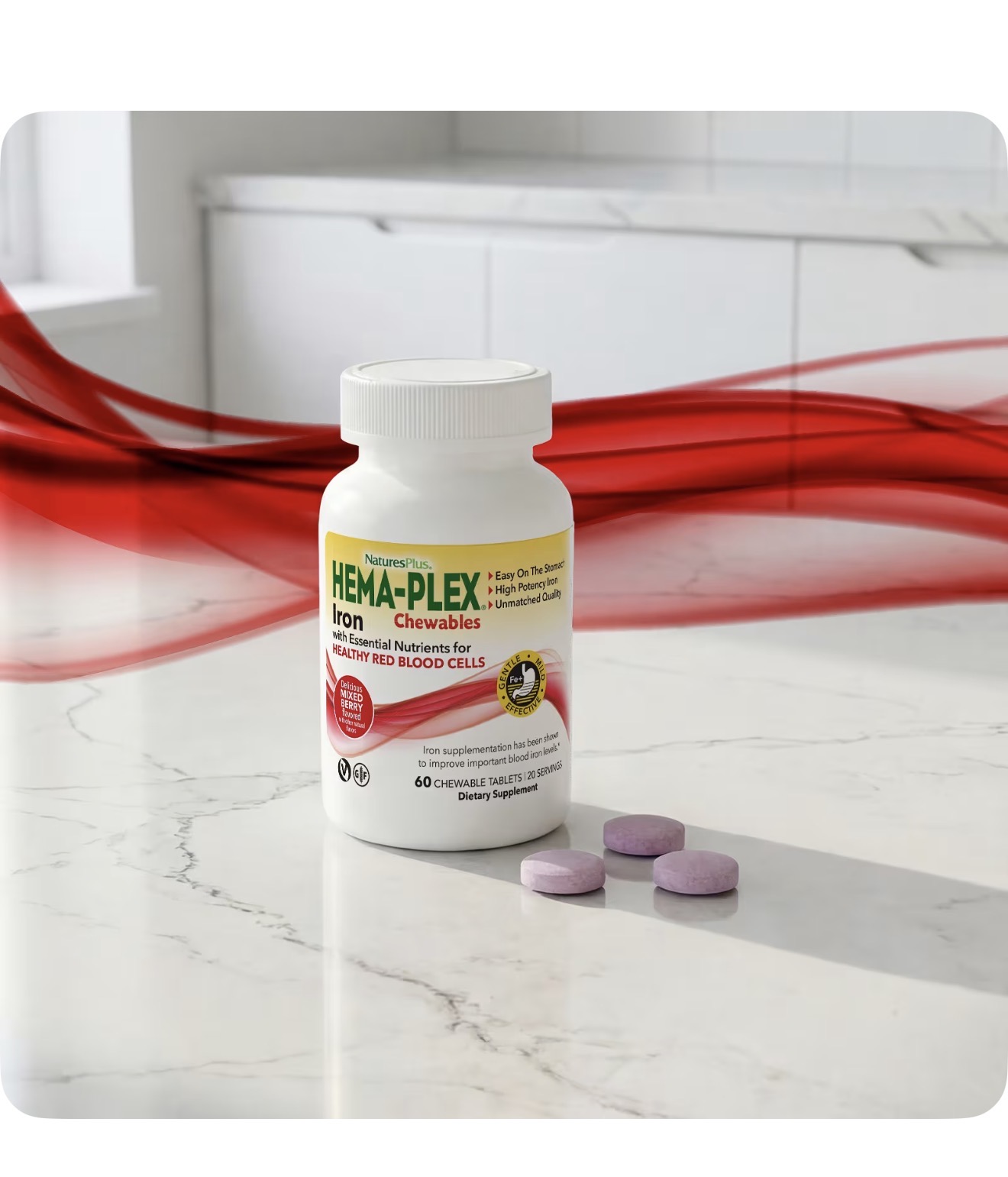 Natures Plus, Hema-Plex, 60 жевательных таблеток