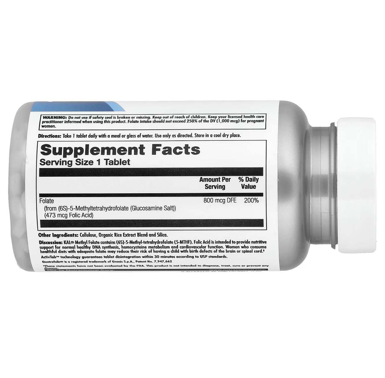 KAL, Methylfolate, Метилфолат, 800 мкг, 90 таблеток
