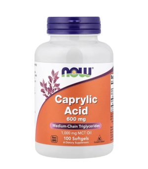 NOW, Caprylic Acid, Каприловая кислота, 600 мг, 100 капсул