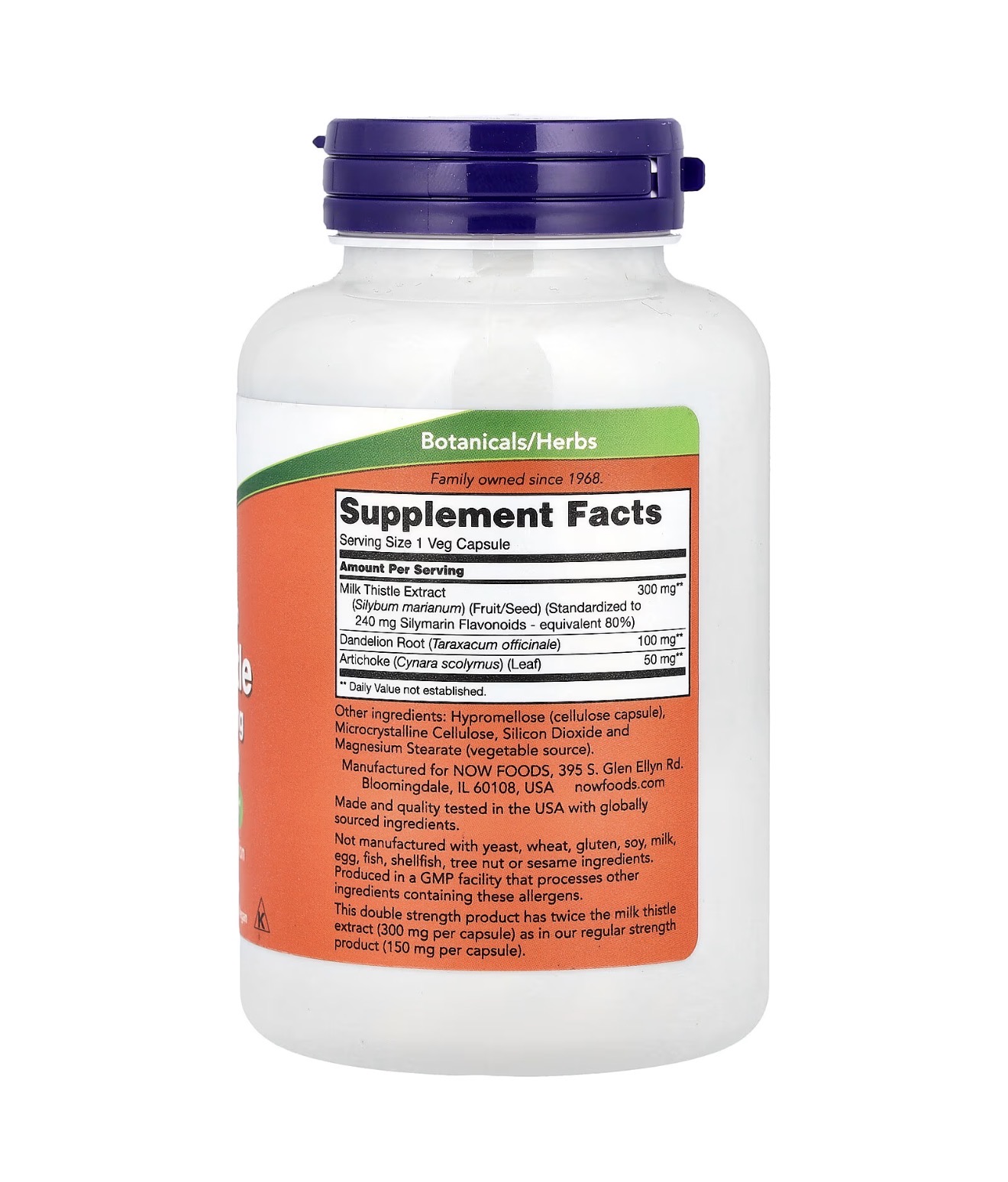 NOW, Milk Thistle, Silymarin, Экстракт расторопши, 300 мг, 100 капсул