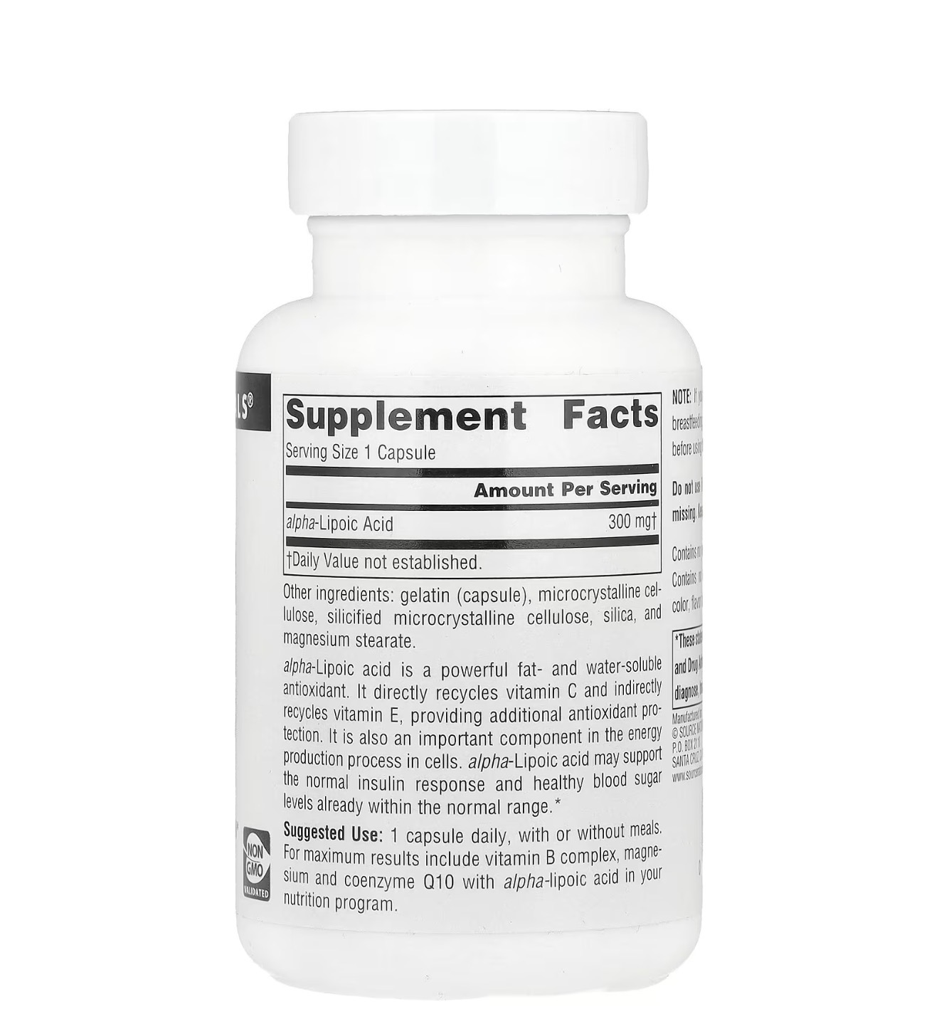 Source Naturals, Альфа липоевая кислота, 300 мг, 60 капсул