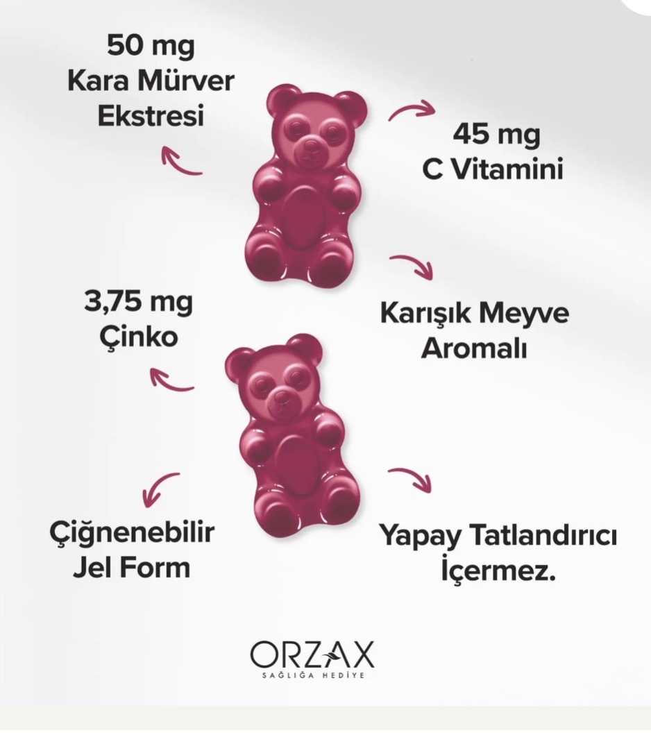 ORZAX, Gummies, sambucus, Комплекс для иммунитета, 60 мармеладок