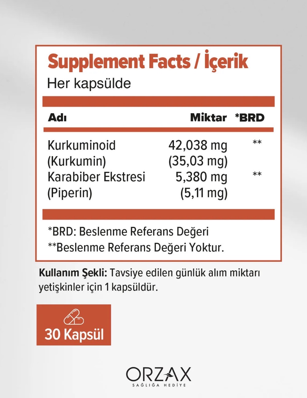 ORZAX, Ocean Curcumin, Куркумин, 30 капсул