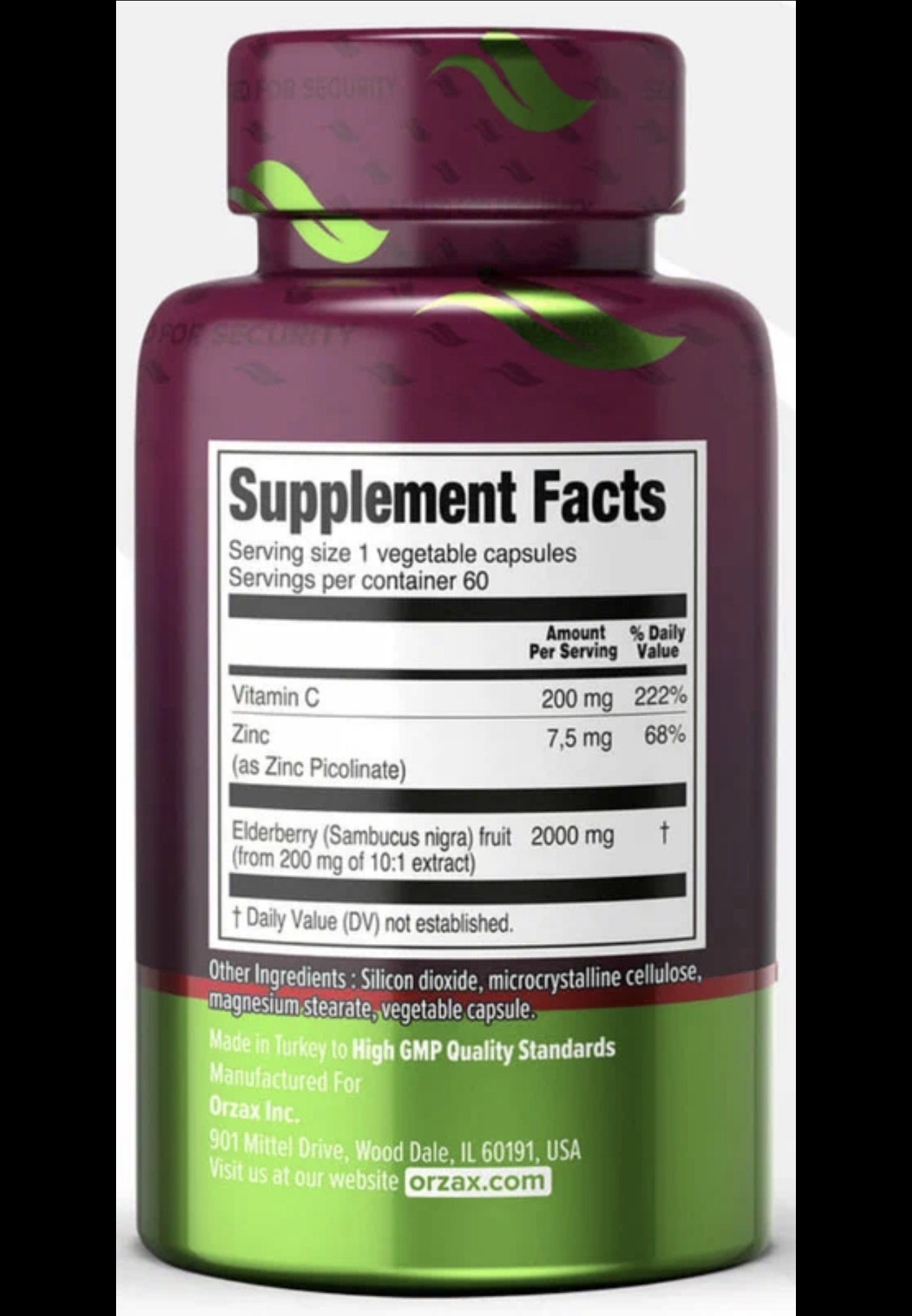 ORZAX, Elderberry immune gummies, для иммунитета с бузиной, 60 мармеладок
