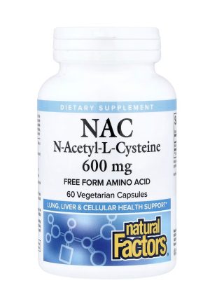 Natural Factors, NAC, 600 мг, 60 капсул