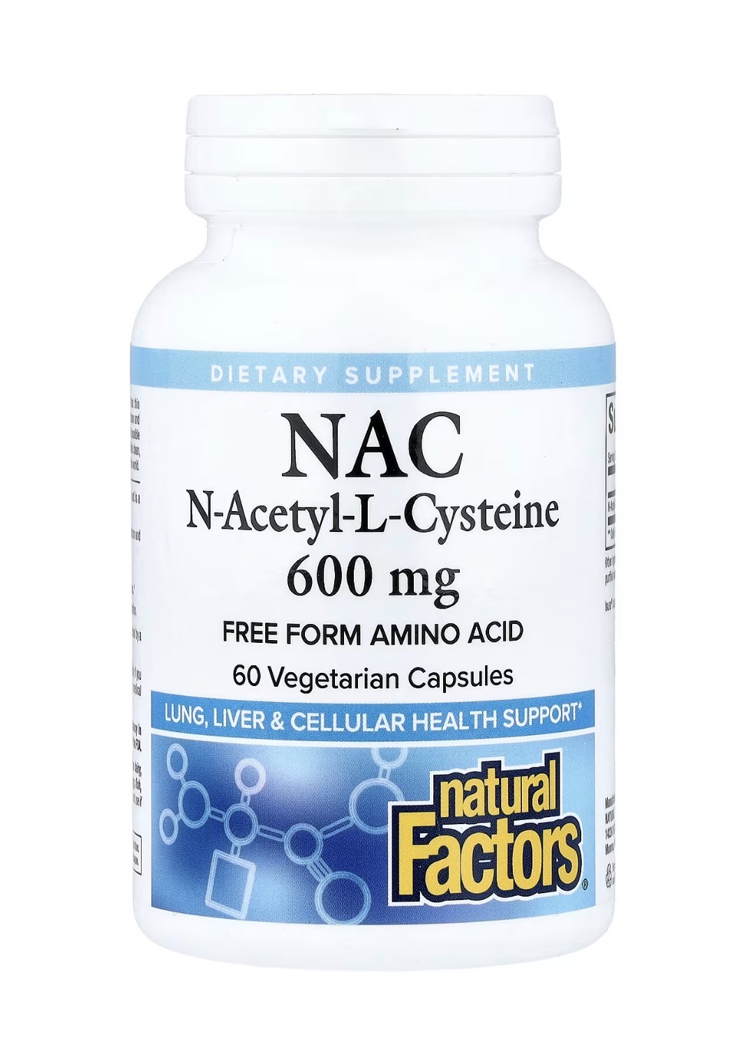 Natural Factors, NAC, 600 мг, 60 капсул